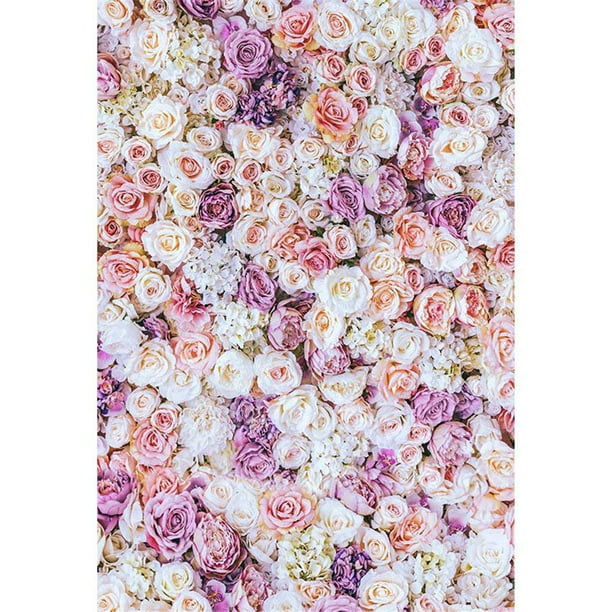 Newborn Boy Girl Baby Photography Props Blanket 3D Rose Flower Backdrop Wrap Rug Creamy-White 